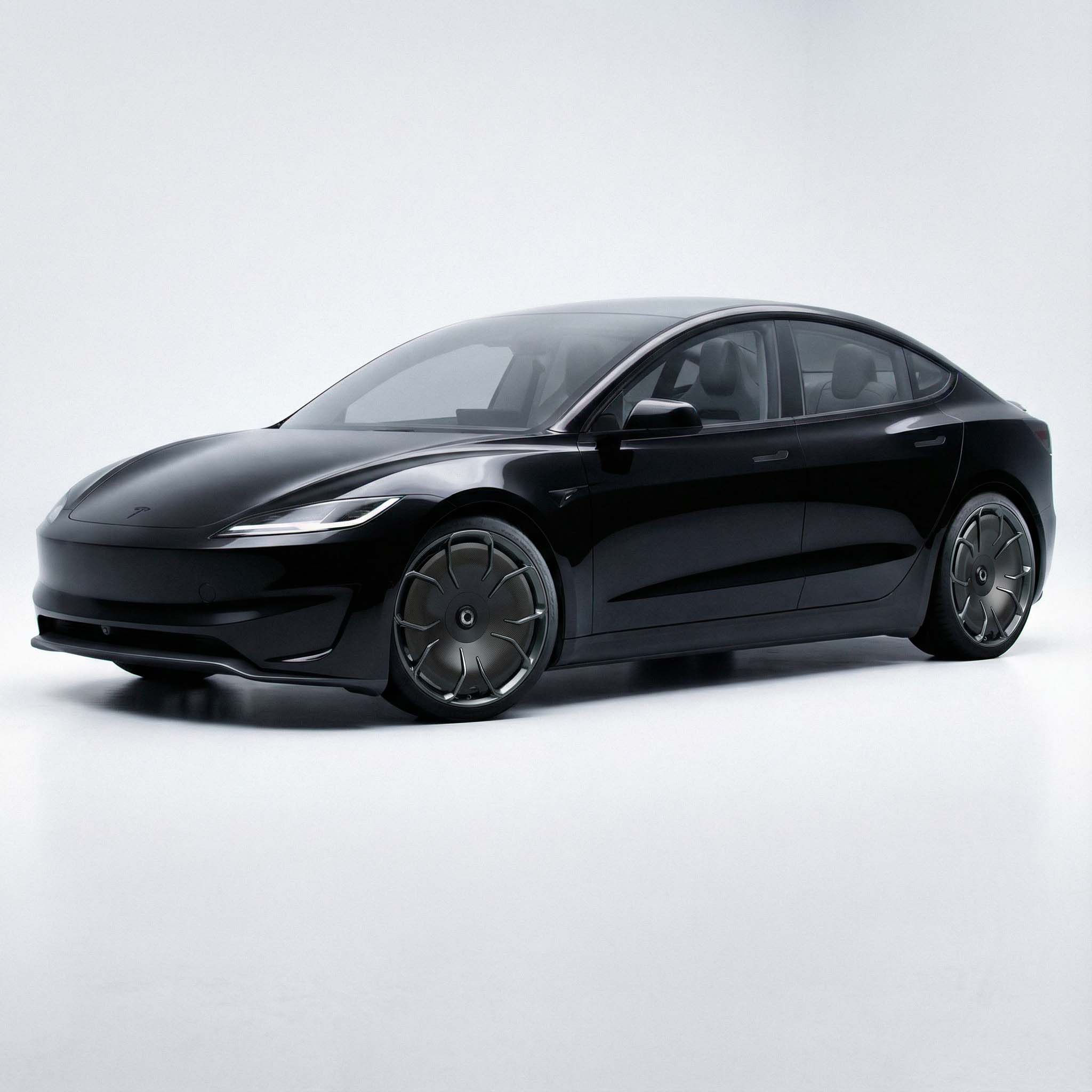 20″ CHELA Tesla Model 3 Performance 2024+ Wheels – Set of 4 in Glossy Titanium - Image 4