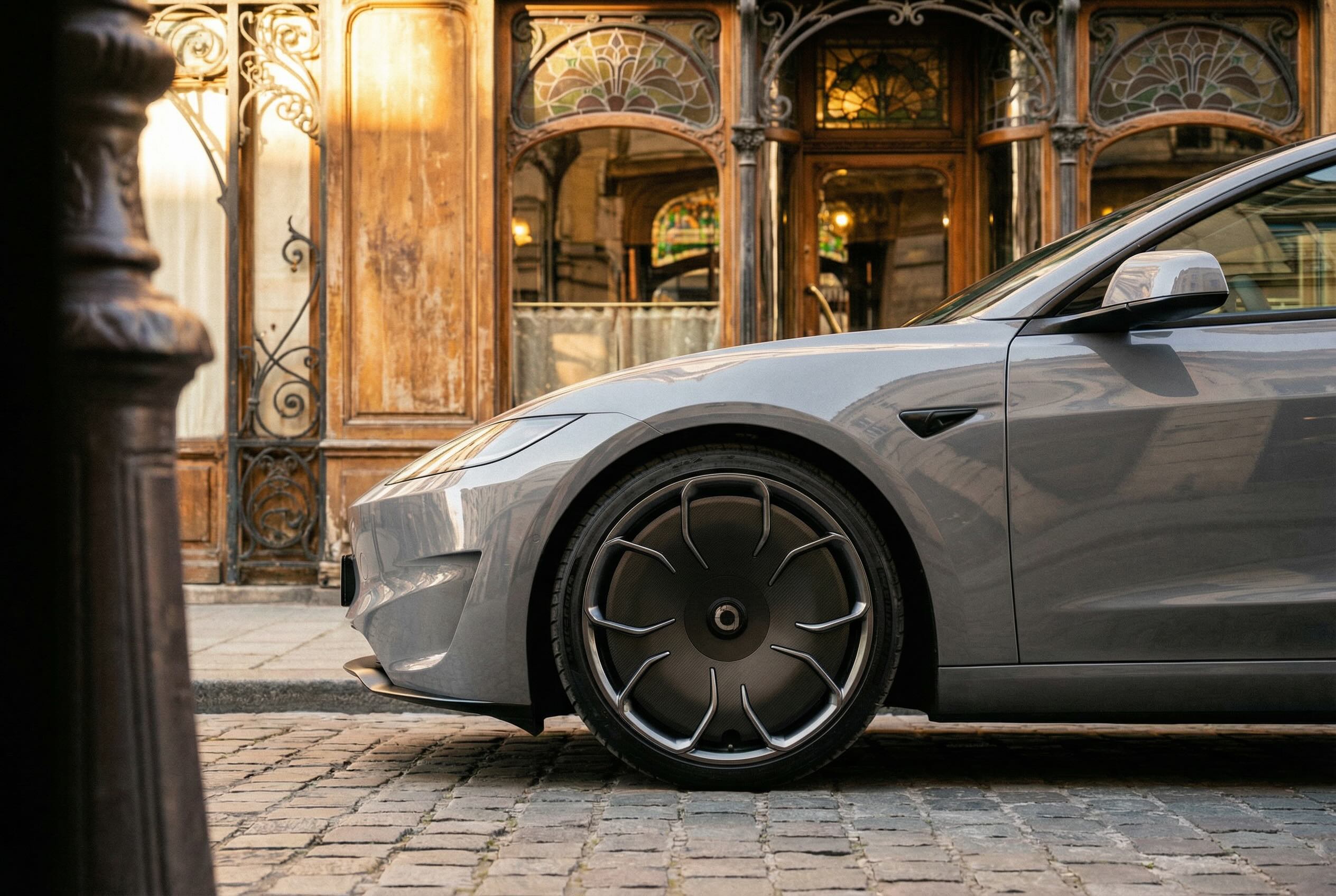 20″ CHELA Tesla Model 3 Performance 2024+ Wheels – Set of 4 in Glossy Titanium - Image 3